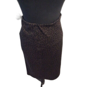 Liverpool Cheetah Print Skirt Pencil Size 6 Stretch Womens Midi